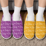 Custom Name Heart Slippers - Personalized Fluffy Slippers Gifts For Women