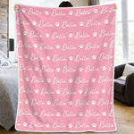 Custom Paw Print Pet Name Gifts - Personalized Blanket