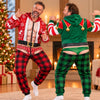 Custom Funny Christmas Santa and Elf Holiday Party Outfit - Personalized Adult Onesie