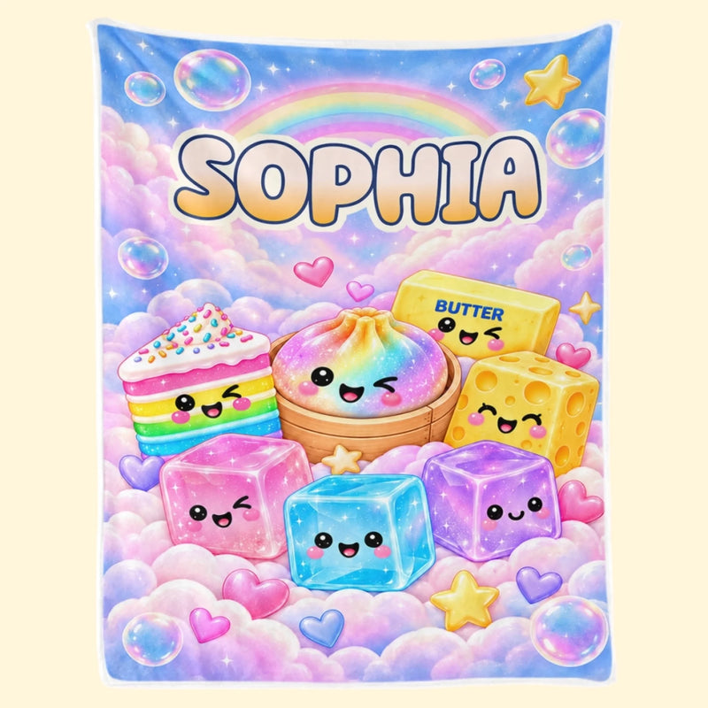 Custom Name Squishy Rainbow Gifts for Kids - Personalized Blanket