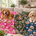 Custom Pet Photo Portrait Gifts For Pet Lovers - Personalized Blanket