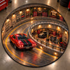 Classic Car Garage Decor for Auto Enthusiasts - Quilted Round Mat