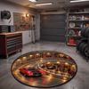Classic Car Garage Decor for Auto Enthusiasts - Quilted Round Mat