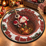 Custom Santa Christmas Decor - Personalized Quilted Round Mat