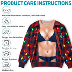 Custom Cheeky Body Illusion Christmas Party Gift For Couples - Personalized Ugly Sweatshirt