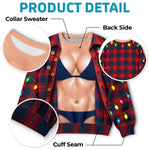 Custom Cheeky Body Illusion Christmas Party Gift For Couples - Personalized Ugly Sweatshirt