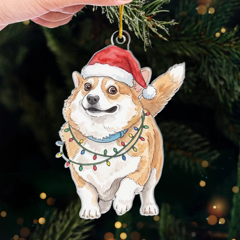Custom Photo Festive Pet Christmas Gifts - Personalized Acrylic Ornament