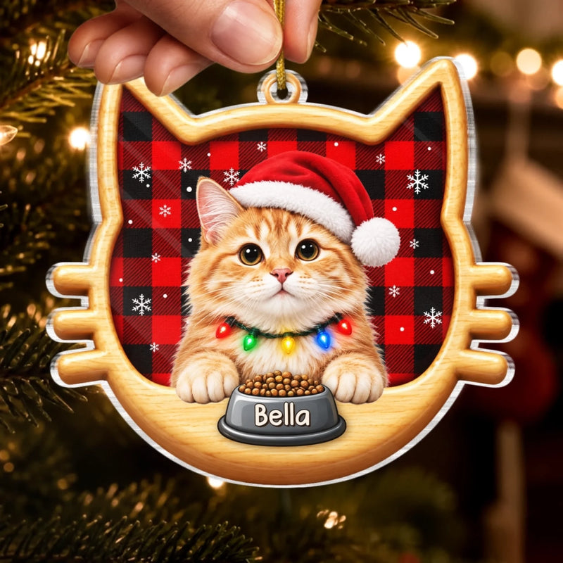 Custom Cat Photo Christmas Gifts for Cat Lovers - Personalized Acrylic Ornament