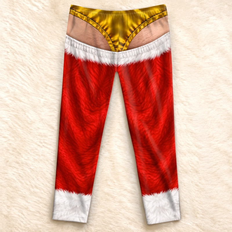 Custom Santa Style Christmas Pajama Pants - Personalized Men's Pajama Pants