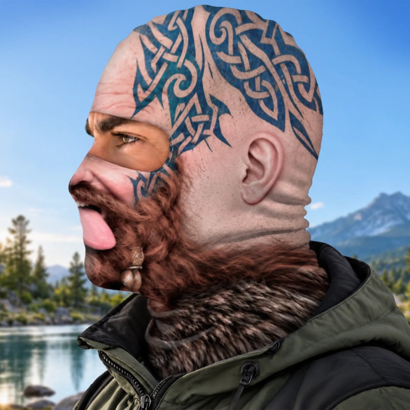 Custom Viking Beard Skiing Gifts - Personalized Ski Mask
