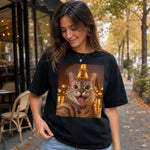 Custom Photo Funny Cat Selfie Gifts for Cat Lovers - Personalized Comfort T-Shirt