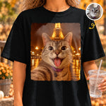 Custom Photo Funny Cat Selfie Gifts for Cat Lovers - Personalized Comfort T-Shirt