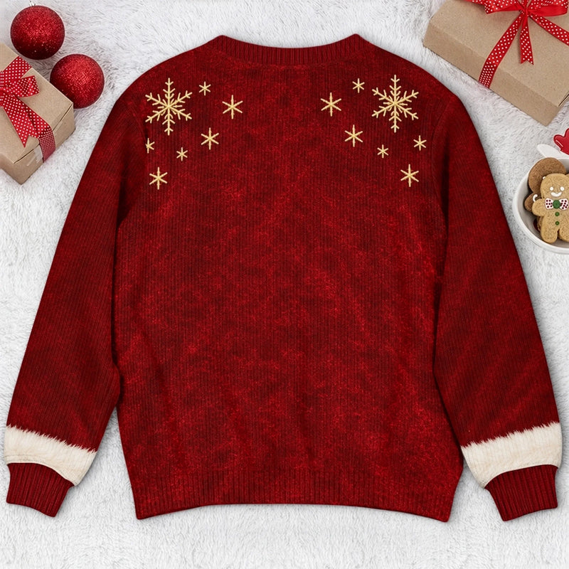 Custom Funny Santa Outfit Christmas Gifts For Couples - Personalized Ugly Sweatshirt