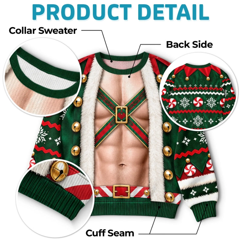 Custom His and Hers Holiday Outfit Christmas Gifts for Couples - Personalized Ugly Sweatshirt