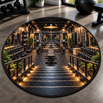 Custom Gym Workout Decor - Personalized Quilted Round Mat