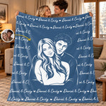 Custom Photo Couple Portrait Anniversary Gifts For Husband And Wife, Him And Her - Personalized Blanket