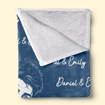 Custom Photo Couple Portrait Anniversary Gifts For Husband And Wife, Him And Her - Personalized Blanket