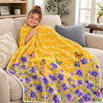 Custom Name Butterfly Floral Kids Gifts - Personalized Blanket