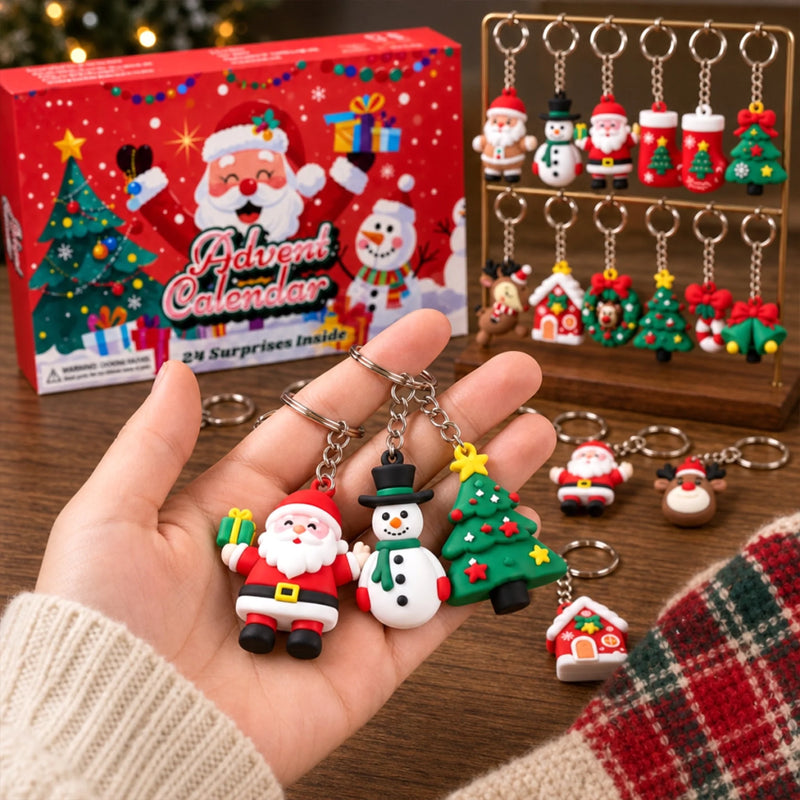 24 Days Christmas Countdown Gifts -  Keychain Advent Calendar
