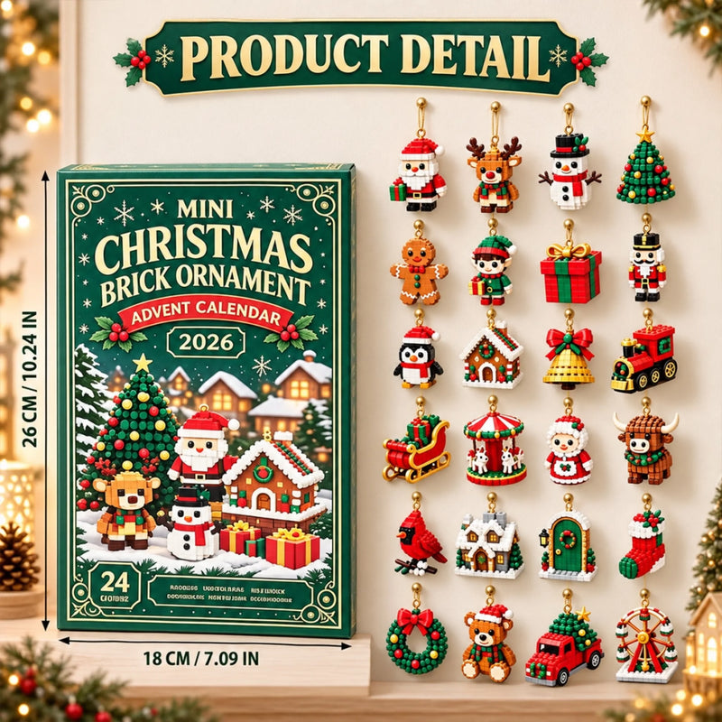 Christmas Building Toy Kids Gifts - Brick Ornament Advent Calendar