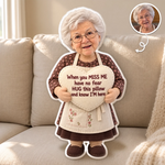 Custom Photo When You Miss Me Grandma Gifts - Personalized Shaped Pillow