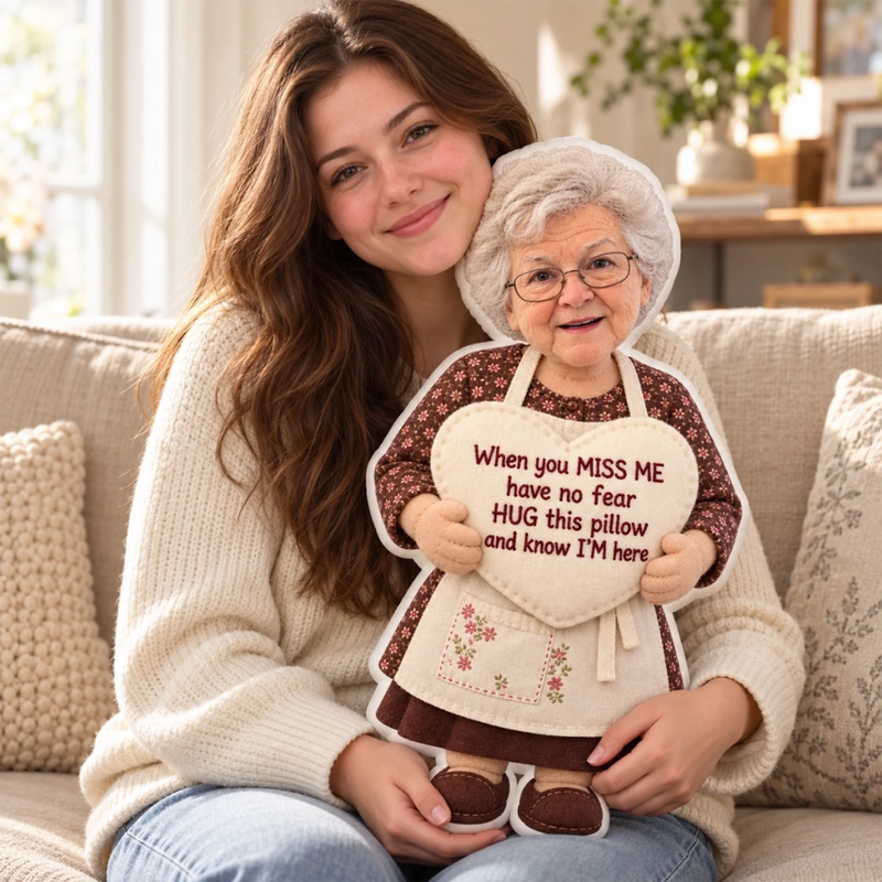 Custom Photo When You Miss Me Grandma Gifts - Personalized Shaped Pillow