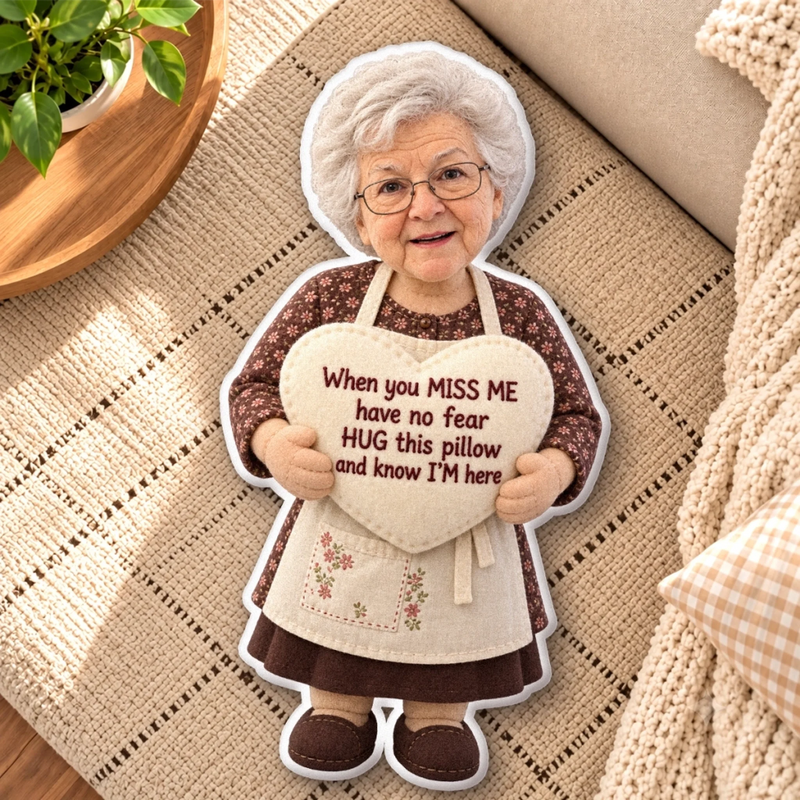 Custom Photo When You Miss Me Grandma Gifts - Personalized Shaped Pillow