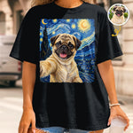 Custom Photo Dog Selfie Van Gogh Style Gifts - Personalized Comfort T-Shirt
