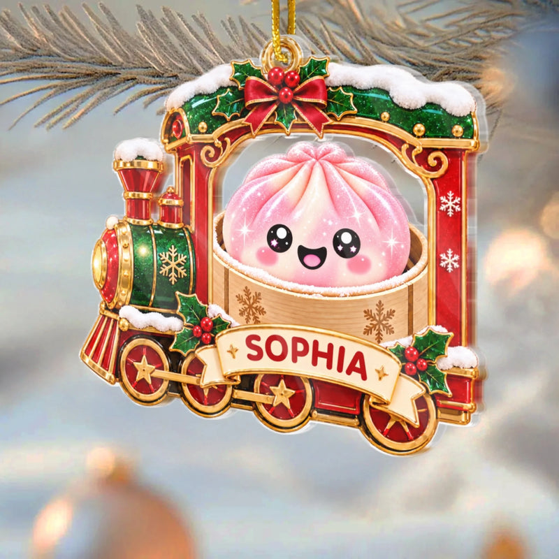 Custom The Year Of Squishy Hunting Christmas Train - Personalized Acrylic Ornament