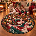 Custom Crochet Christmas Home Decor Gifts For Crocheters - Personalized Quilted Round Mat