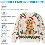 Custom Photo Crochet Pet Christmas Gifts For Dog Cat Lovers - Personalized Ugly Sweatshirt