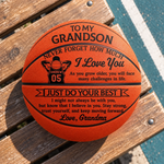 Custom Never Forget How Much I Love You Grandson Gifts - Personalized Basketball