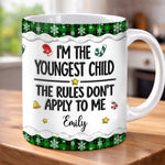 Custom I'm the Youngest Child Christmas Gifts - Personalized Mug