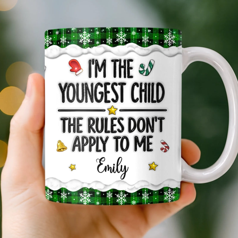 Custom I'm the Youngest Child Christmas Gifts - Personalized Mug