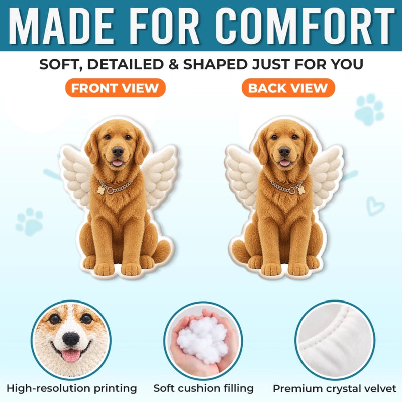 Custom Photo Angel Wings Pet Gifts - Personalized Shaped Pillow