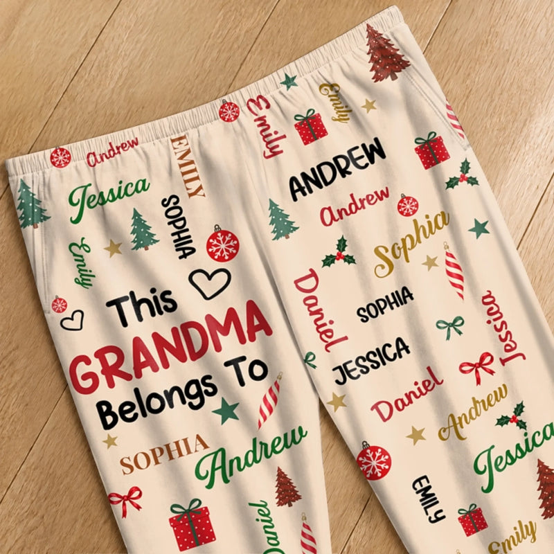 Custom Name Grandma & Grandpa Family Christmas Gifts - Personalized Pajamas Pant
