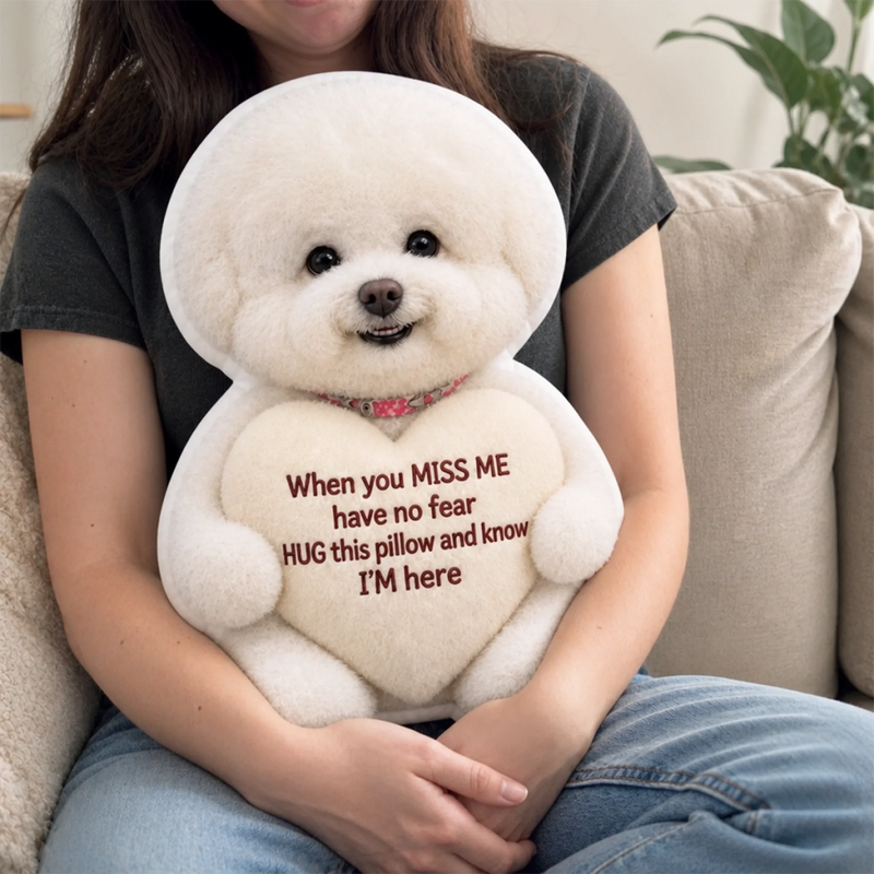 Custom Photo When You Miss Me Pet Gifts - Personalized Shaped Pillow