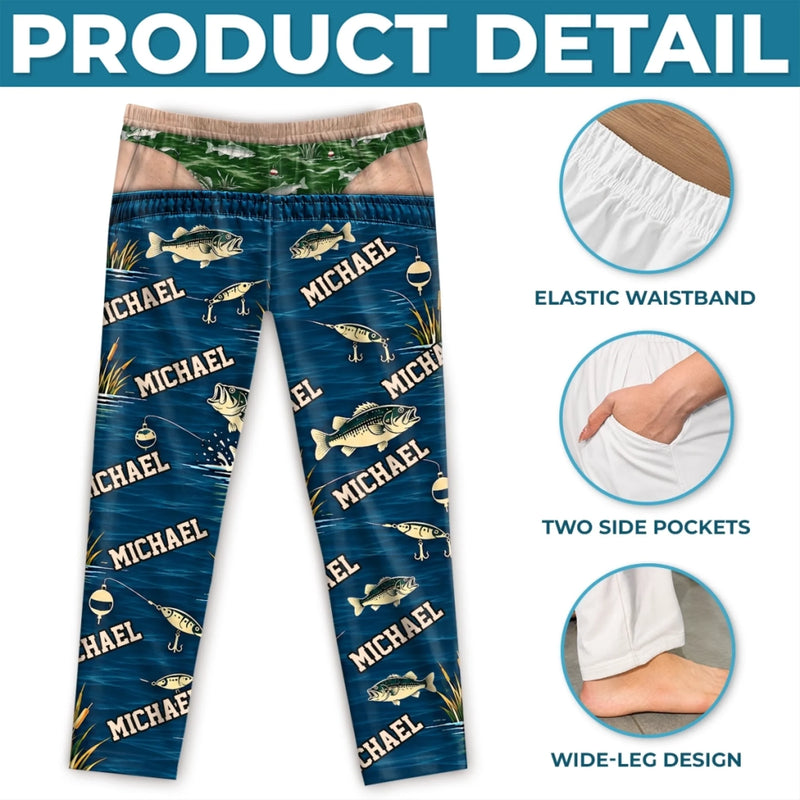 Custom Name Fishing Gifts For Men - Personalized Pajama Pants