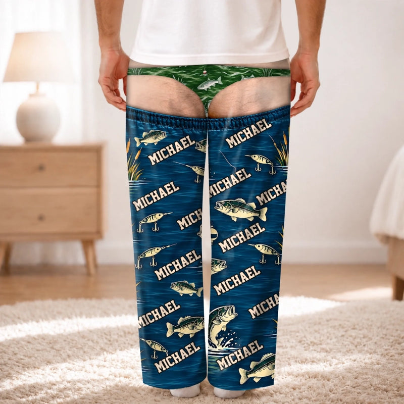 Custom Name Fishing Gifts For Men - Personalized Pajama Pants