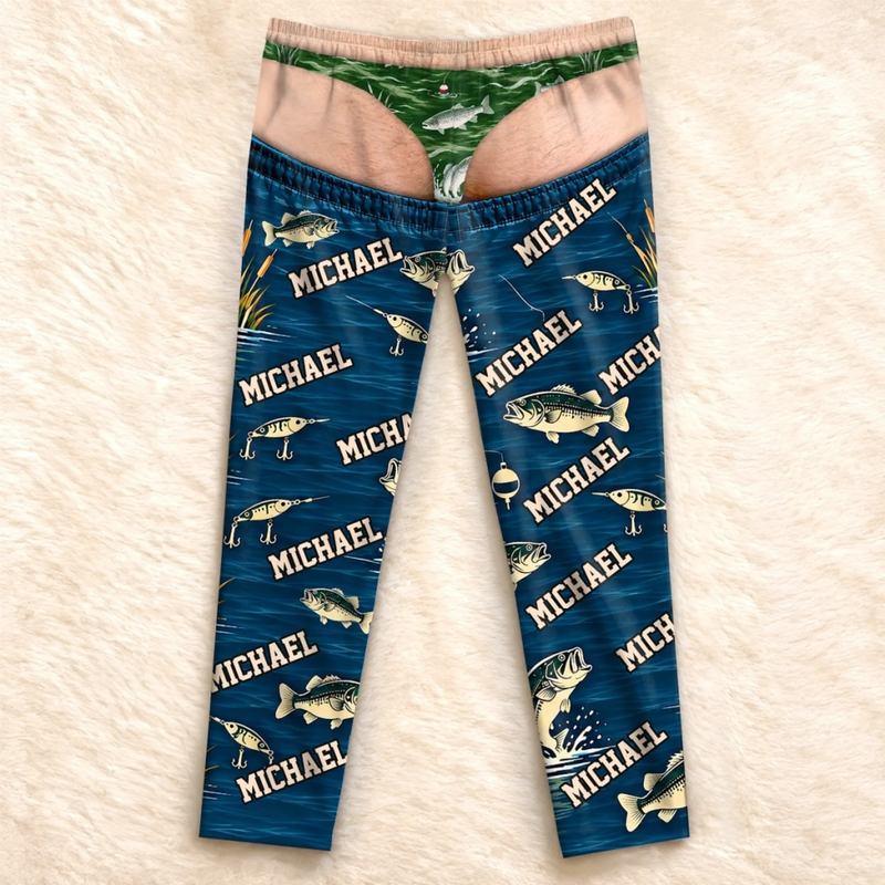 Custom Name Fishing Gifts For Men - Personalized Pajama Pants