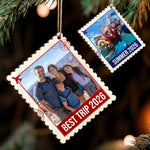 Custom Family Travel Photo Christmas Gifts - Personalized Wooden Ornament