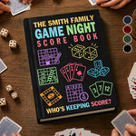Custom Family Game Night Score Book - Personalized Hardcover Journal