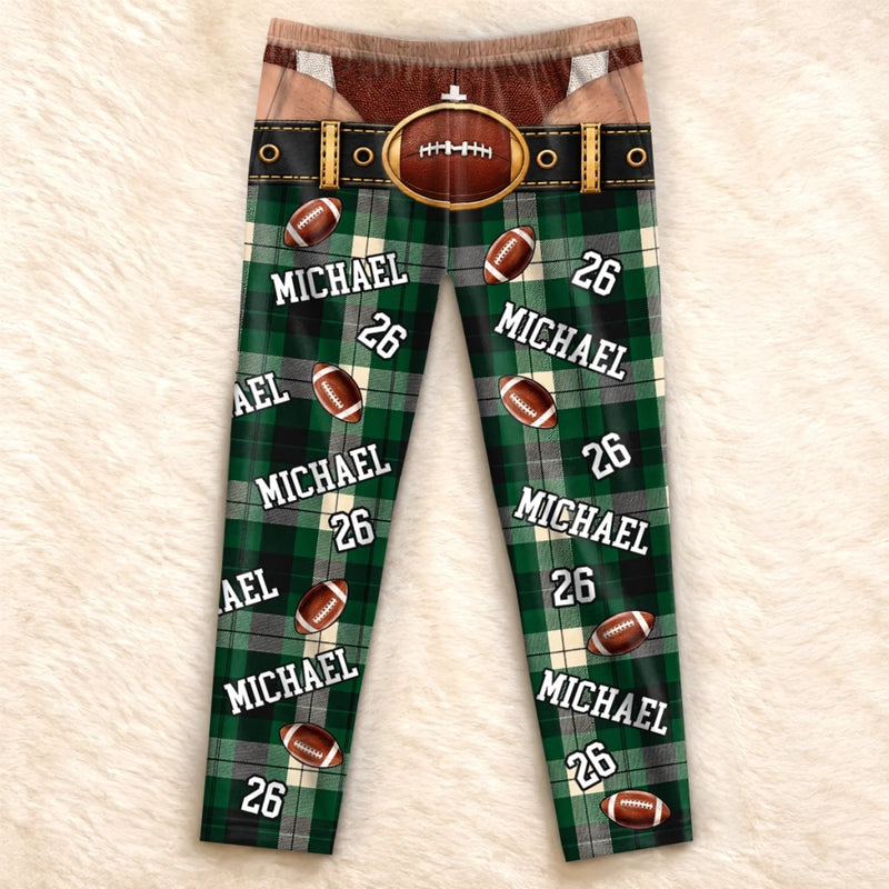 Custom Name American Football Gifts For Men - Personalized Pajama Pants