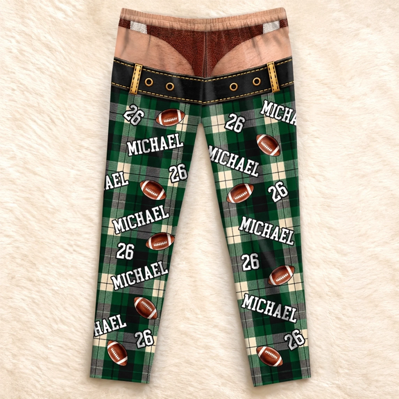 Custom Name American Football Gifts For Men - Personalized Pajama Pants