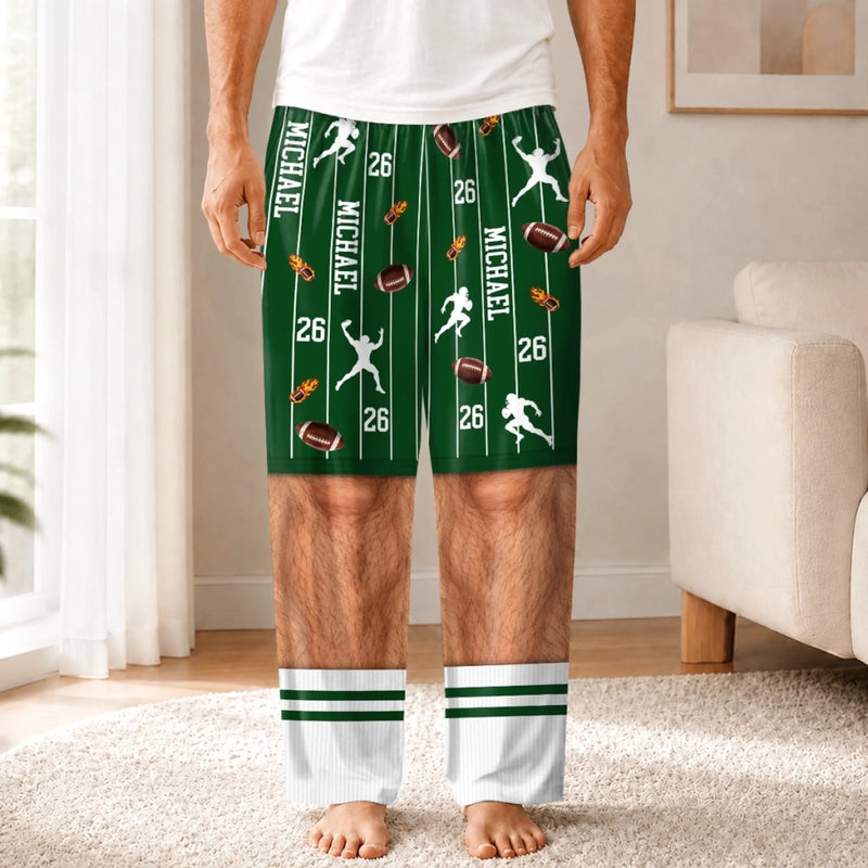 Custom Name And Number Football Gifts For Men - Personalized Pajama Pants