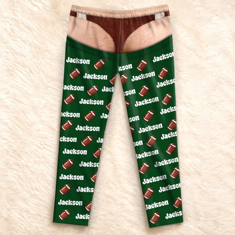 Custom Football Lover Name Gifts - Personalized Pajama Pants