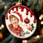 Custom Child Photo Christmas Tree Keepsake - Personalized Ceramic Ornament
