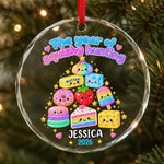 Custom Name Squishy Hunting Christmas Gifts - Personalized Glass Ornament