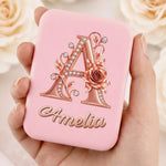 Custom Name Flower Monogram Gifts - Personalized LED Compact Makeup Mirror