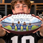 Custom Daddy's Dream Team Father's Day Gifts - Personalized Leather Football